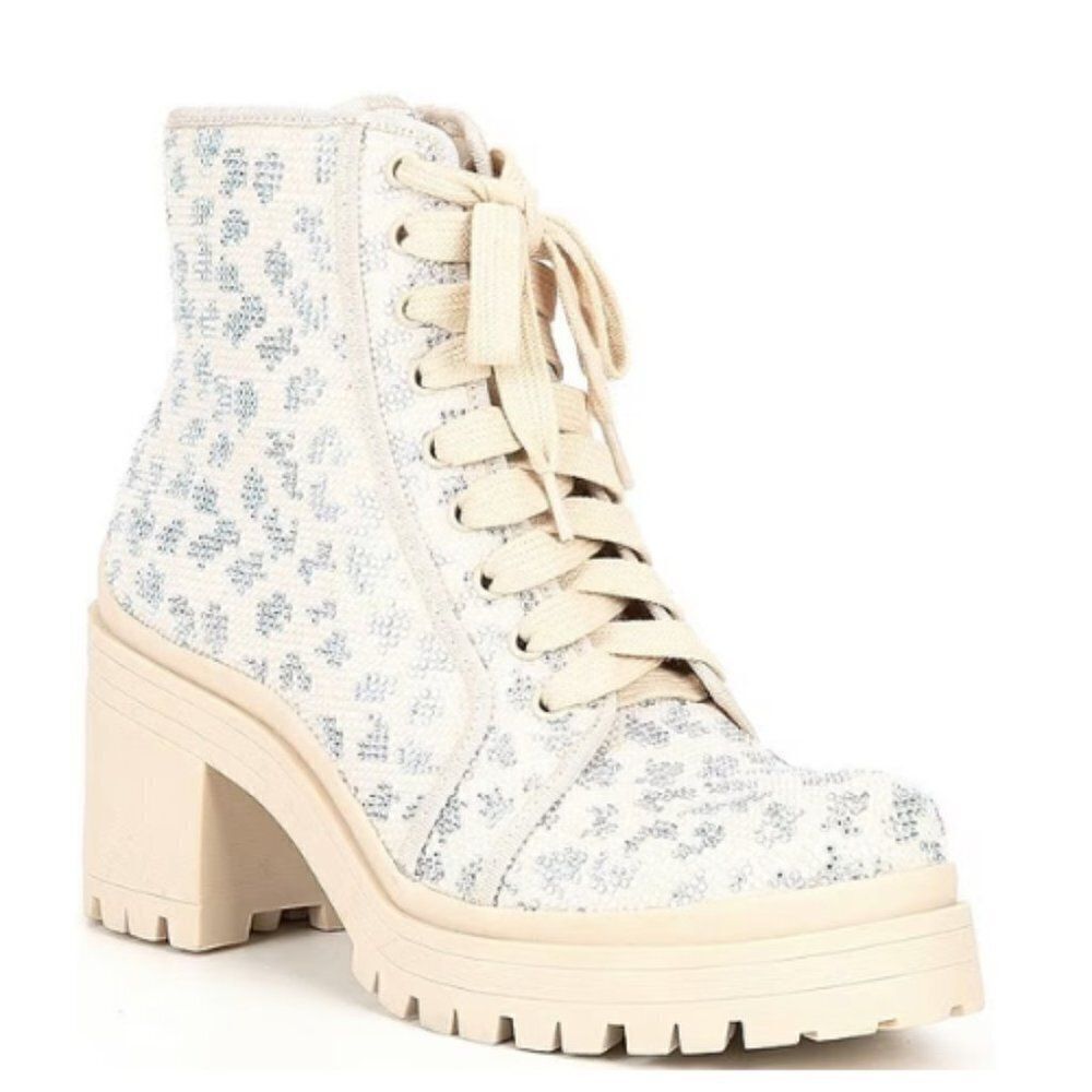 NEW GB Gianni Bini Bright Side Cheetah Rhinestone Lug Sole Platform Comb…